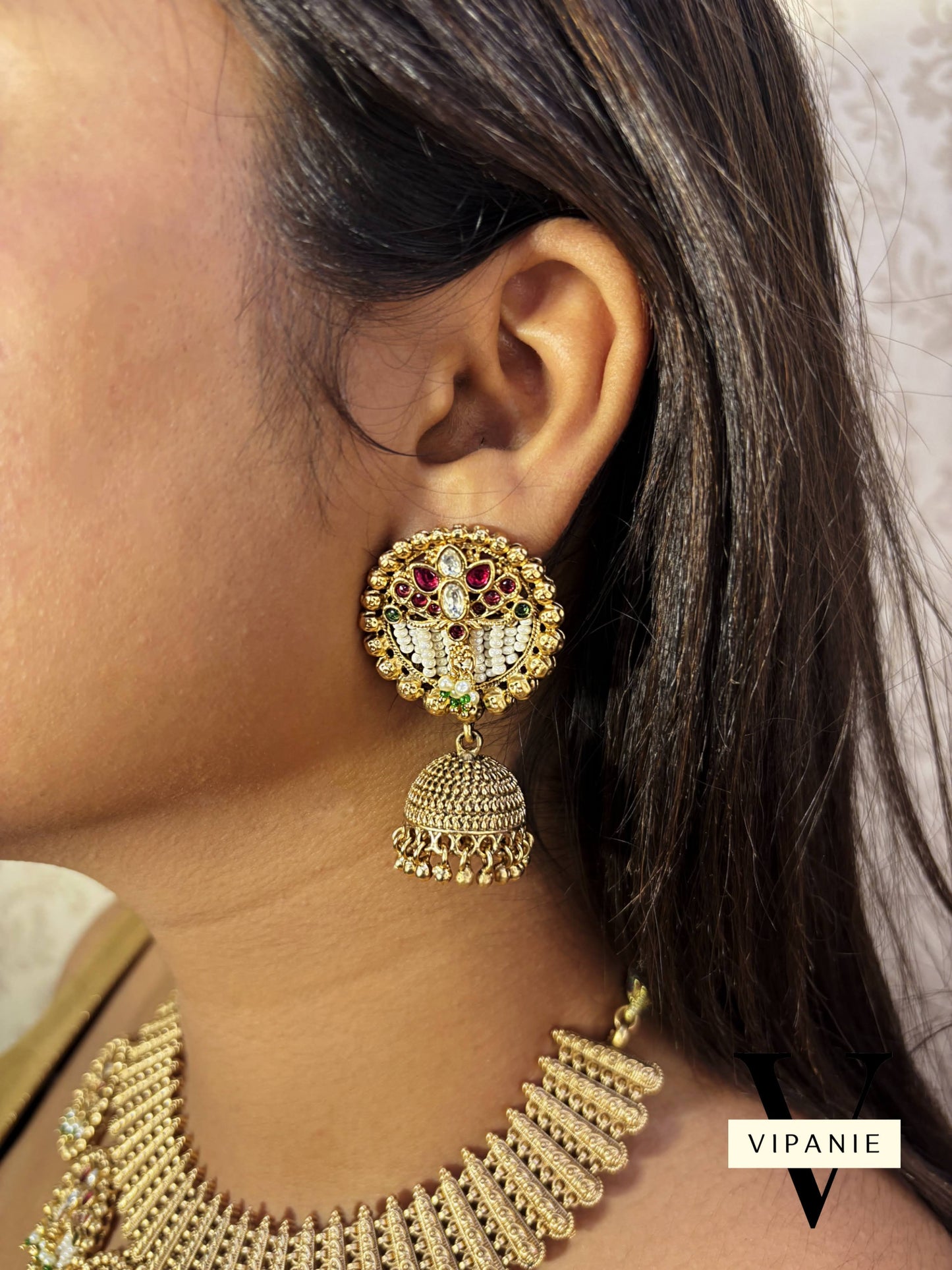 Antique Necklace with Earring-V1028