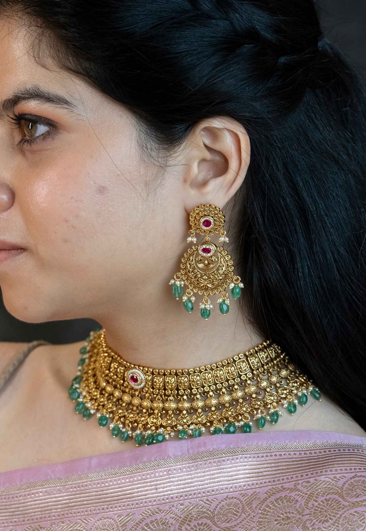 Antique Choker with Earrings - V1002
