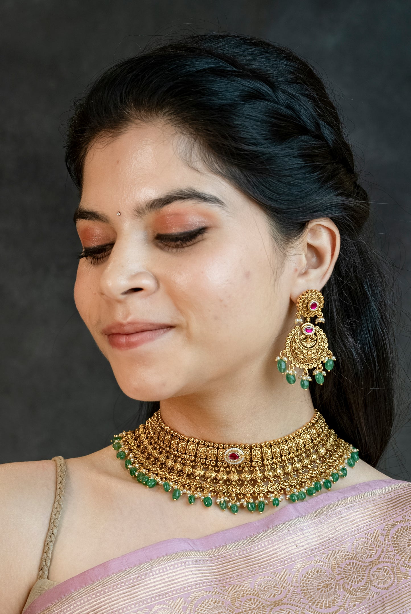Antique Choker with Earrings - V1002