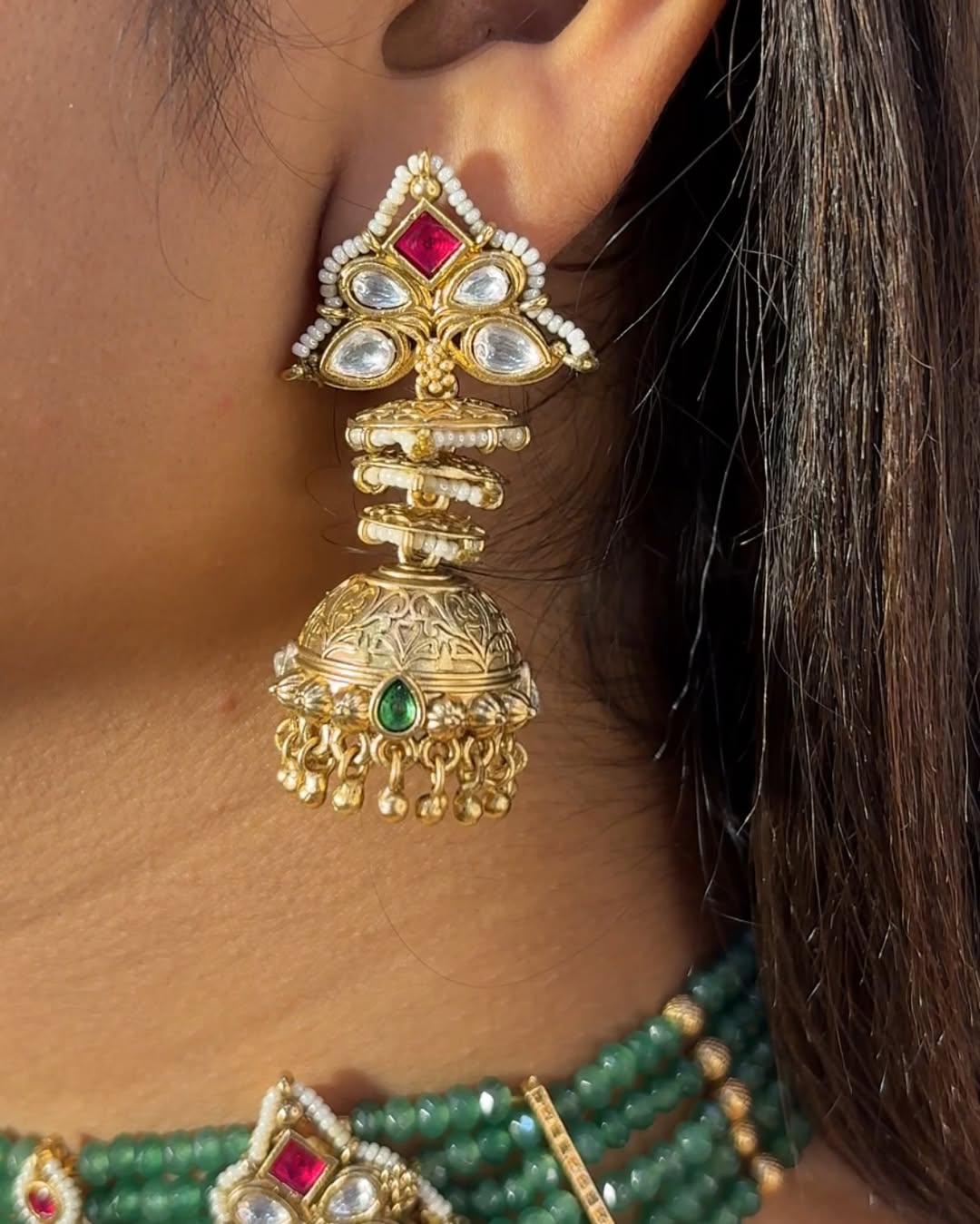 Antique Choker with Earrings- V1033