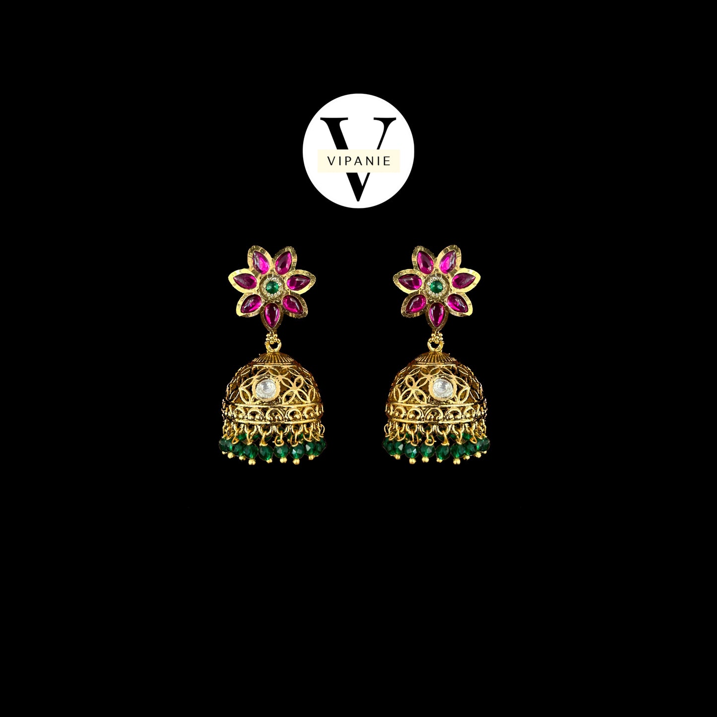 Antique Vintage Necklace with Earrings-V1049