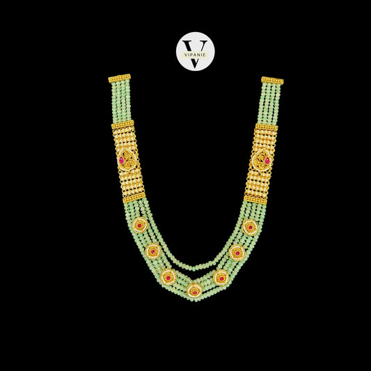 Kundan Pearl Necklace with Earrings-V1051