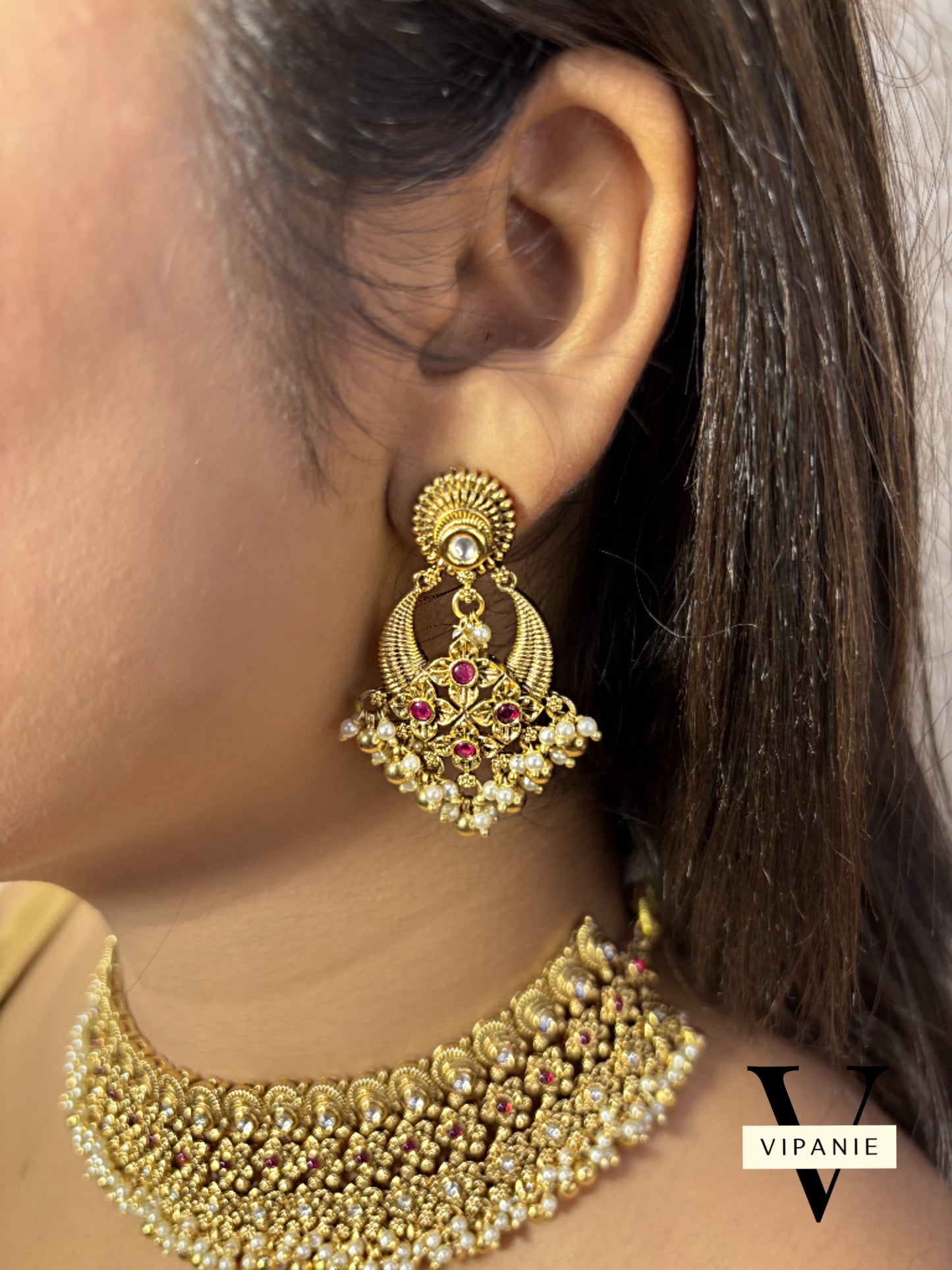 Antique Choker with Earrings-V1037