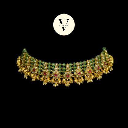 Antique choker with earrings - V1056