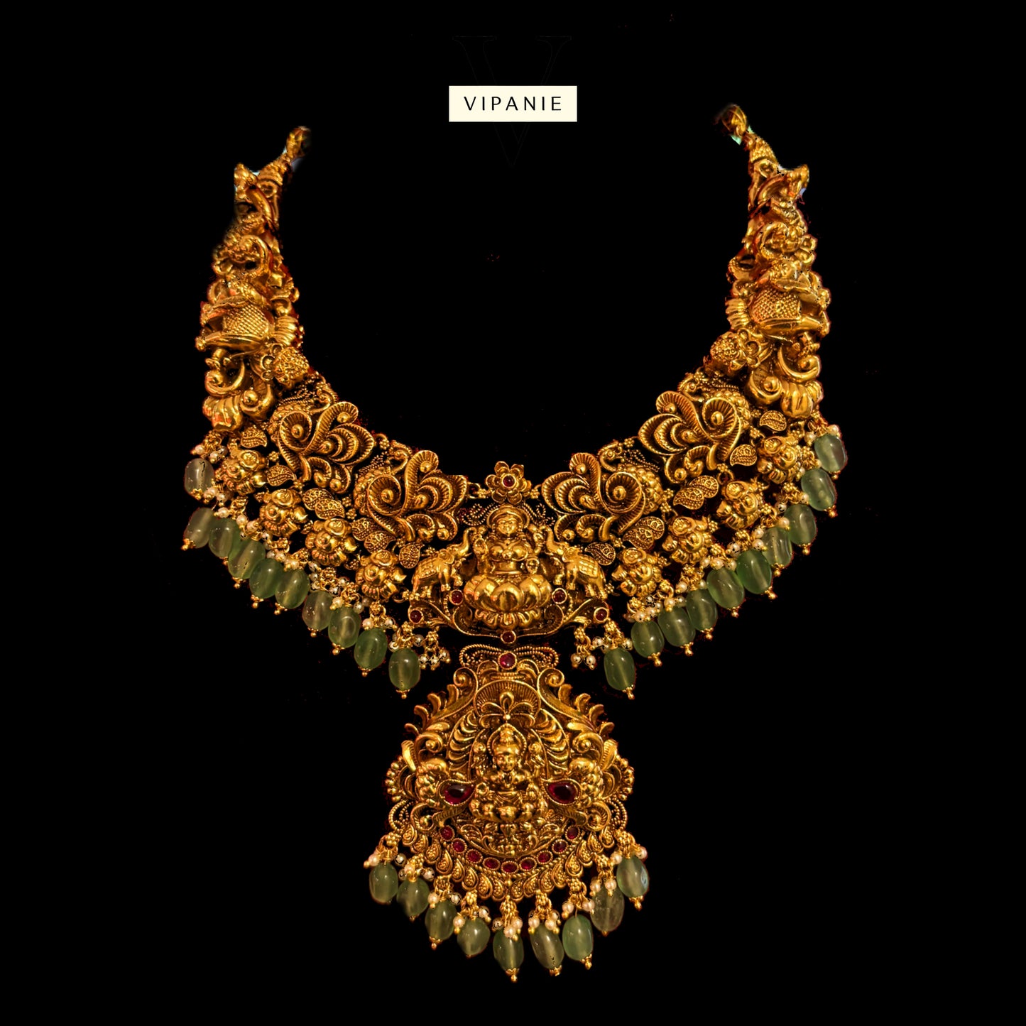 Grand Nakshi Necklace with Jhumkas-V1044