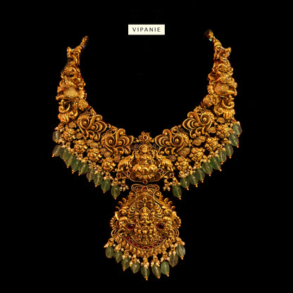 Grand Nakshi Necklace with Jhumkas-V1044