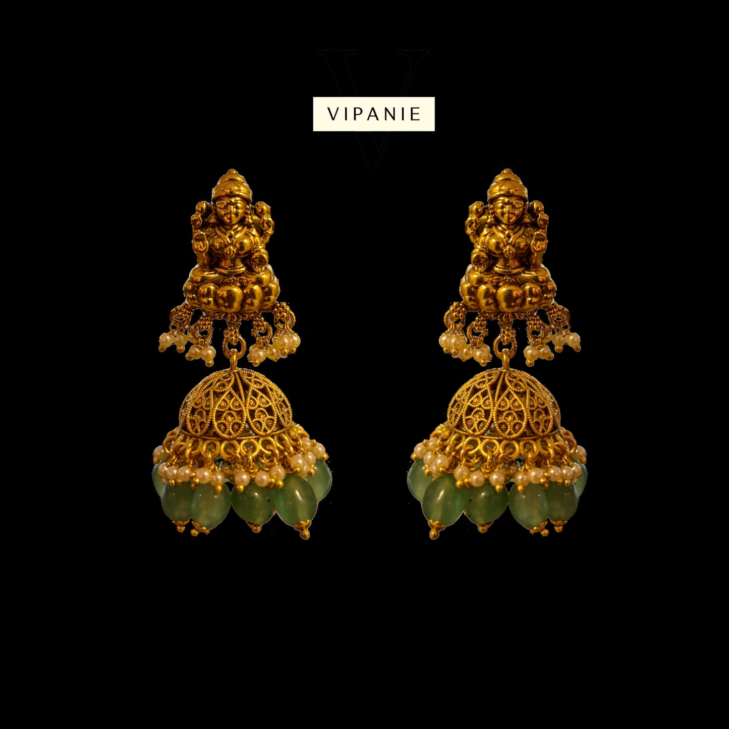 Grand Nakshi Necklace with Jhumkas-V1044