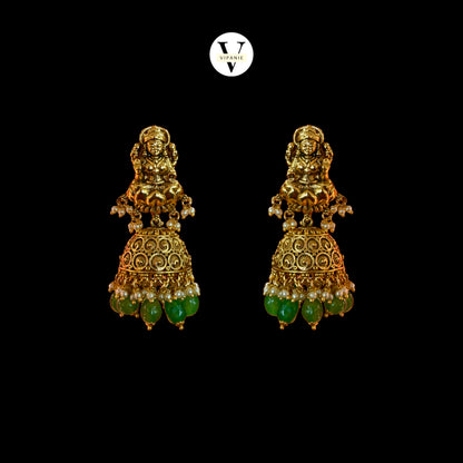 Grand Nakshi  Necklace with Jhumkas-V1046