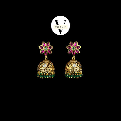 Antique Vintage Necklace with Earrings-V1049